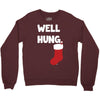 well hung endowed christmas stocking funny Crewneck Sweatshirt