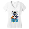 who loves husky Women's V-Neck T-Shirt