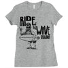 ride the wave california Ladies Fitted T-Shirt