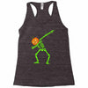 pumpkin skeleton dabbing Racerback Tank