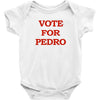 vote for pedro ringer t shirt napoleon dynamite ninja skills Baby Onesie