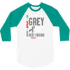 I Wear Grey For My Best Friend (Brain Cancer Awareness) 3/4 Sleeve Shirt