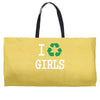 i recycle girls slogan text funny baseball jersey Weekender Totes
