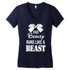 This Beauty Runs Like a Beast Women's V-Neck T-Shirt