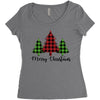 lumberjack tree merry christmas Women's Triblend Scoop T-shirt