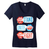Women's March Stand Unite Fight Women's V-Neck T-Shirt