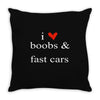 boobs &amp; fast cars Throw Pillow