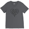men's love heart outline valentine's day t shirt V-Neck Tee