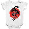 sun dragon with pearl   black red white Baby Onesie