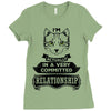 I Am Cat Actually In A Very Commited Relationship Ladies Fitted T-Shirt