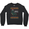 ugly dinosaur merry christmas Crewneck Sweatshirt