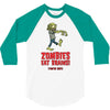 zombies eat brains 3/4 Sleeve Shirt