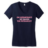 on wednesdays we smash the patriarchy Women's V-Neck T-Shirt
