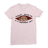 September Peeking Out Baby Boy Ladies Fitted T-Shirt