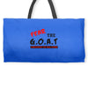 the goat white t shirt greatest of all time basketball baseball footba Weekender Totes
