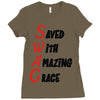 saved with amazing grace Ladies Fitted T-Shirt
