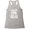 i don`t snore i dream i`m a tractor Racerback Tank