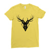 deer head vector Ladies Fitted T-Shirt