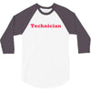 technician t shirt technics parody dj vinyl 1200 hip hop illest techno 3/4 Sleeve Shirt