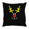 reindeer face novelty christmas Throw Pillow