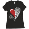 half of my heart is in heaven with my angel Ladies Fitted T-Shirt