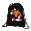 Girl Power White Write Drawstring Bags