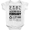 Born In February Baby Onesie