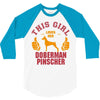 This Girl Loves Her Doberman Pinscher 3/4 Sleeve Shirt
