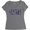 santa colorful glitter Women's Triblend Scoop T-shirt