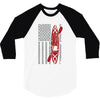 kayak american flag 3/4 Sleeve Shirt