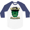 hulk smash 3/4 Sleeve Shirt