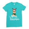 merry cristmas reindeer Ladies Fitted T-Shirt