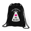 you abducted my heart Drawstring Bags