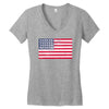 t-rex vintage american flag Women's V-Neck T-Shirt