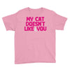 my cat doesn't like you Youth Tee