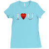 I love u heart Ladies Fitted T-Shirt