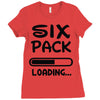six pack loading Ladies Fitted T-Shirt