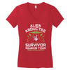 alien abductee survivor tour ufo nerd geek comic funny Women's V-Neck T-Shirt