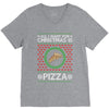 All I Want For Christmas Is Pizza Ugly Christmas For Dark V-Neck Tee