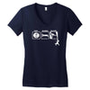eat sleep climb   2 climbers distressed Women's V-Neck T-Shirt