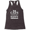cats make me happy Racerback Tank