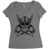 vikings head Women's Triblend Scoop T-shirt