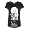 this is my lazy ghost costume Maternity Scoop Neck T-shirt