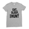 eat sleep hog hunt Ladies Fitted T-Shirt
