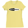 funny t shirt selective listener rude tee offensive shirt Ladies Fitted T-Shirt