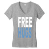 funny t shirts free hugs adult Women's V-Neck T-Shirt