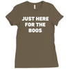 just here for the boos Ladies Fitted T-Shirt
