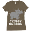 chubby unicorn rhino Ladies Fitted T-Shirt
