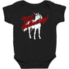 don't stop believing unicorn Baby Bodysuit