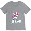 unicorns are born in june V-Neck Tee